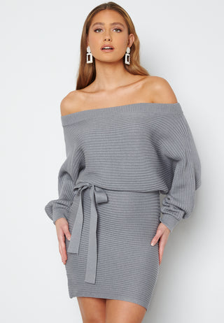 Imani knitted off shoulder dress