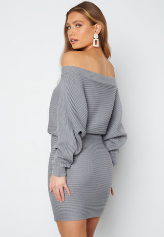 Imani knitted off shoulder dress