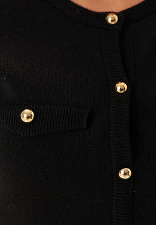 Knitted Gold Button Dress