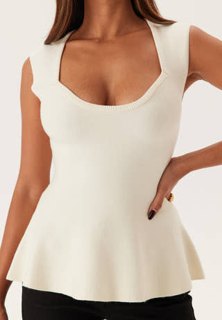 Knitted Peplum Top