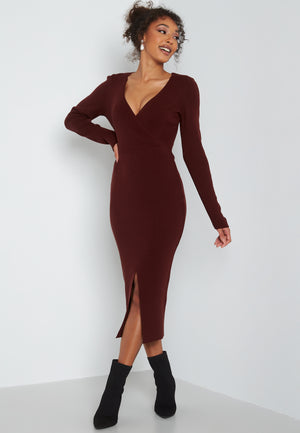 Lima knitted wrap dress
