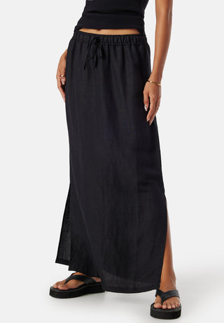Linen Blend Maxi Skirt