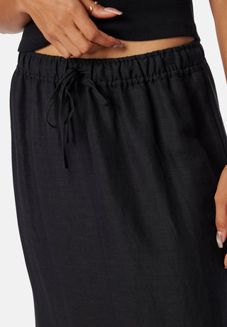 Linen Blend Maxi Skirt