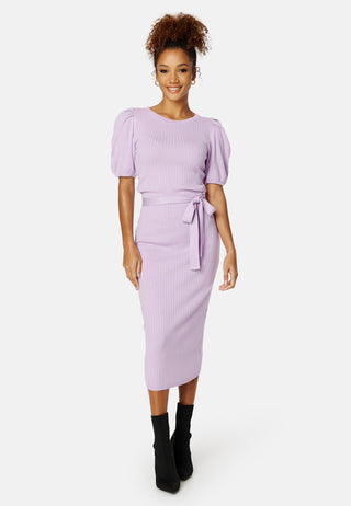 Linnelle knitted puff sleeve dress