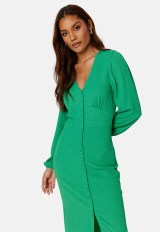 Structure Button Midi Dress