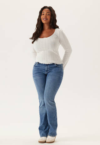 Low Bootcut Flap Jeans