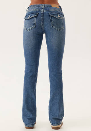 Low Bootcut Flap Jeans