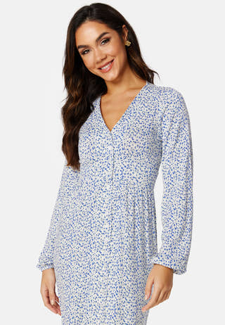 V-neck Midi Button Dress
