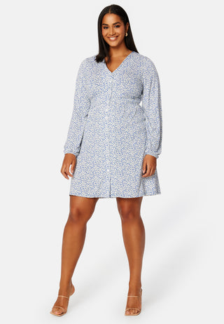 V-neck Short Button Dress