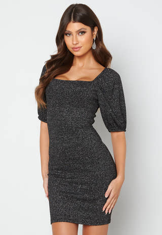 Marlowe puff sleeve sparkling dress
