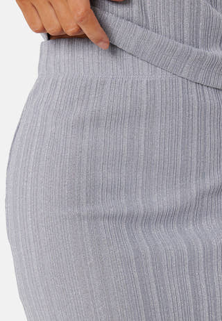 Sparkling Rib Midi Skirt