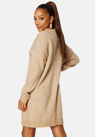 Knitted V-neck Sweater Dress