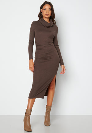 Mellen knitted cowl neck dress