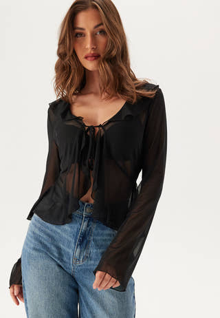 Mesh Tie Cardigan