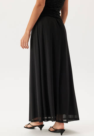 Mesh Wide Maxi Skirt