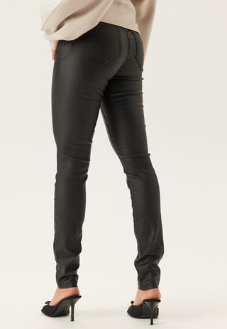 Mid Waist Push-up Coated Slim Jeans