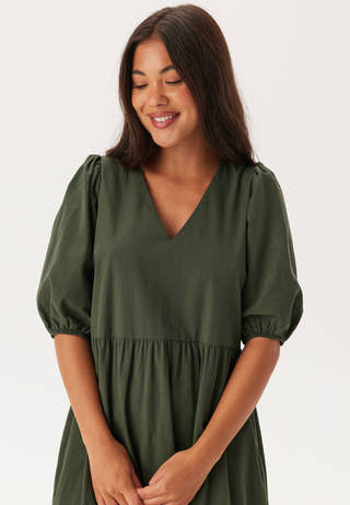 Midi Puff Sleeve Dress