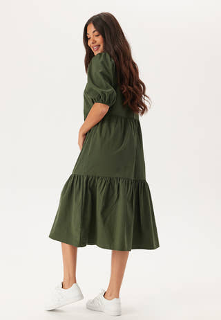 Midi Puff Sleeve Dress
