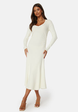 Knitted Rouched Midi Dress