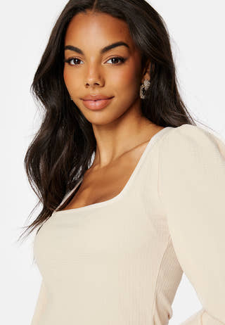 Square Neck Balloon Sleeve Top