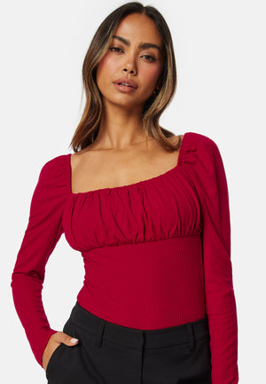 Square Neck Long Sleeve Top