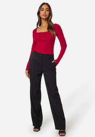 Square Neck Long Sleeve Top