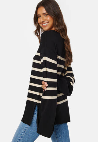 Oversized Striped Knitted Sweater