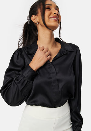 Satin Puff Sleeve Shirt