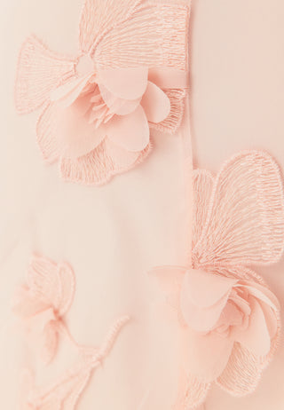 3D Floral Straight Ankle Skirt