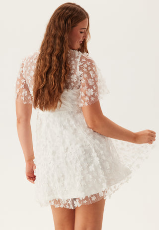 3D Floral V-neck Dress