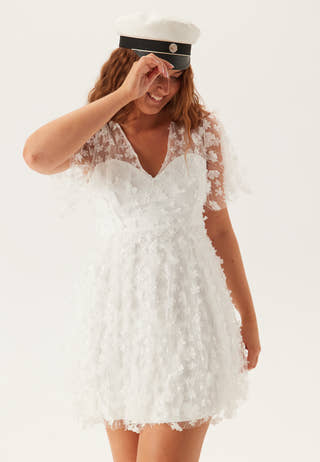 3D Floral V-neck Dress