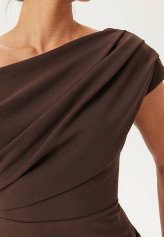 Asymmetric Draped Maxi Dress