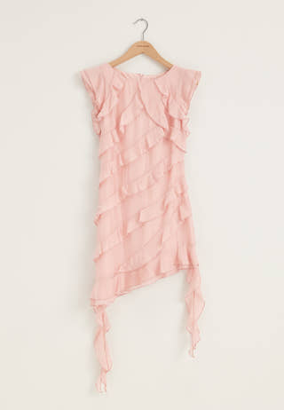 Asymmetric Frill Short Dress