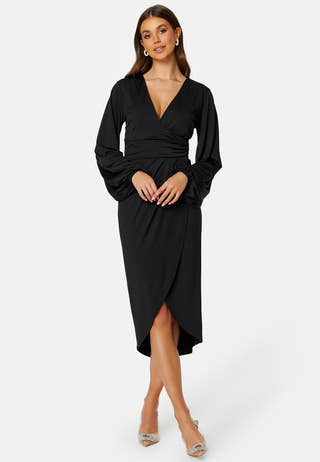 Wrap Stretchy Midi Dress