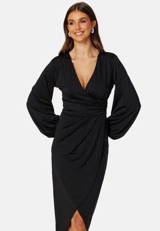 Wrap Stretchy Midi Dress