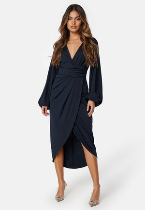 Wrap Stretchy Midi Dress