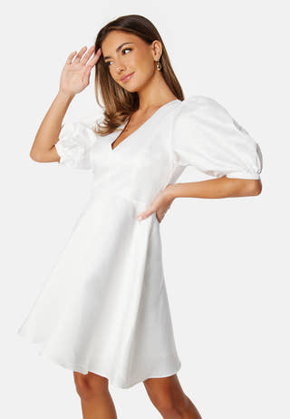 Puff Sleeve Satin Dress