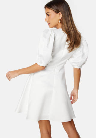 Puff Sleeve Satin Dress