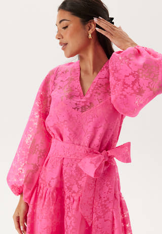 Balloon Sleeve Midi Dress