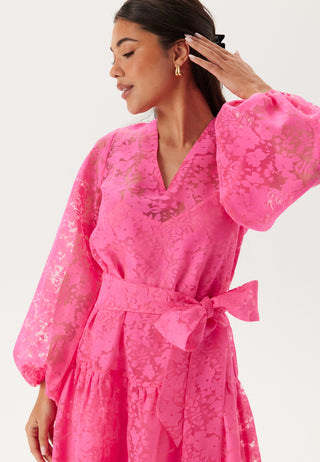 Balloon Sleeve Midi Dress