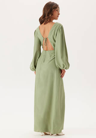 Balloon Sleeve Wrap Gown