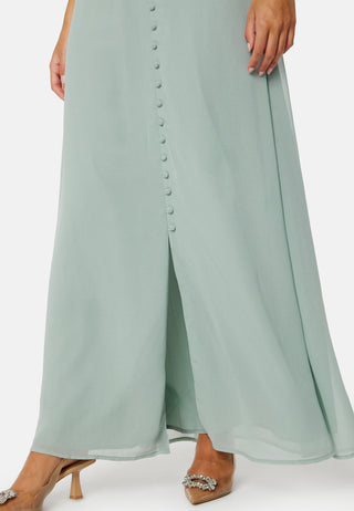 Butterfly Sleeve Button Gown