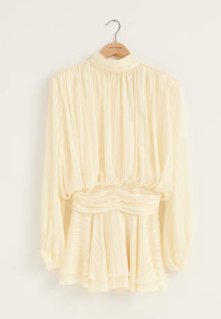 Bow Jacquard Short Dress