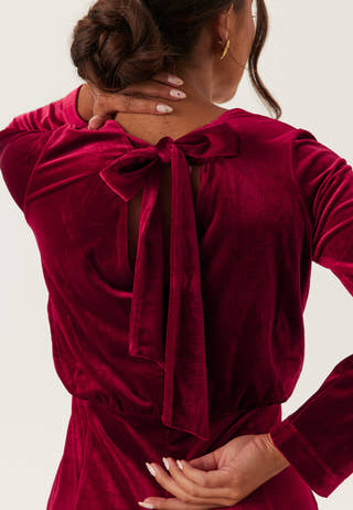 Bow Velvet Midi Dress