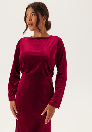 Bow Velvet Midi Dress