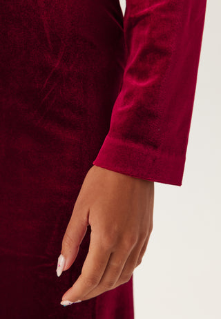 Bow Velvet Midi Dress