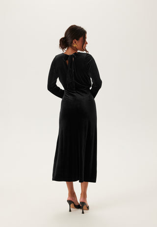 Bow Velvet Midi Dress