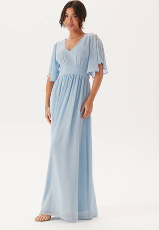 Butterfly Sleeve Chiffon Gown