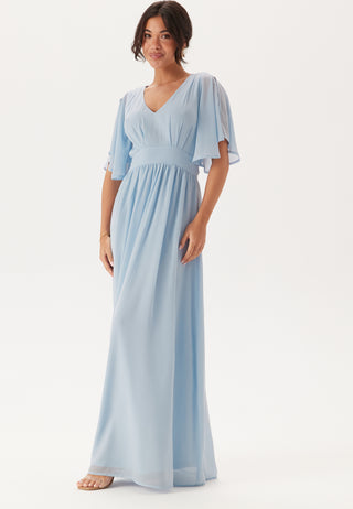 Butterfly Sleeve Chiffon Gown
