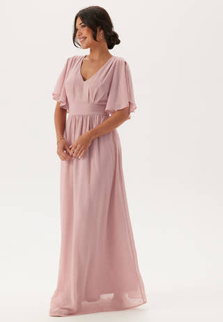 Butterfly Sleeve Chiffon Gown